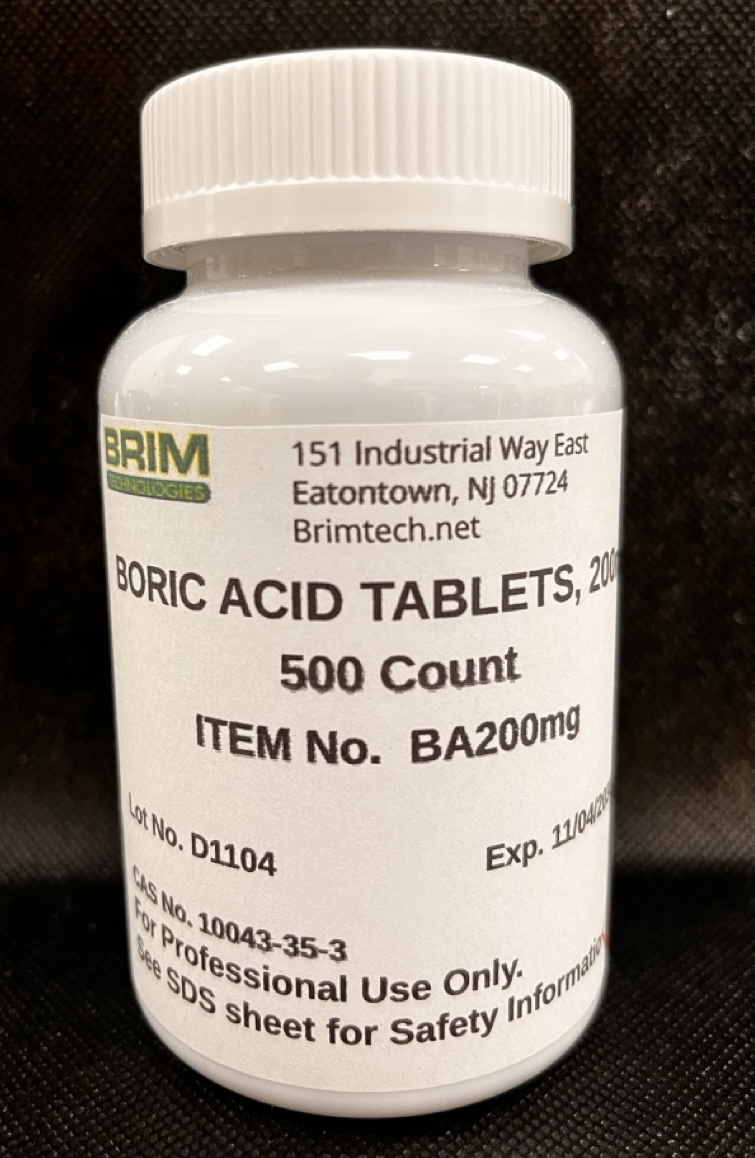 BA200MG - Boric Acid Tablets - 200mg tablets by Brim Technologies